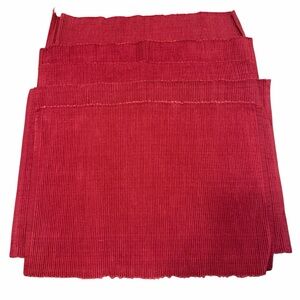 Northcrest Set of 5 Red Corduroy Placemats